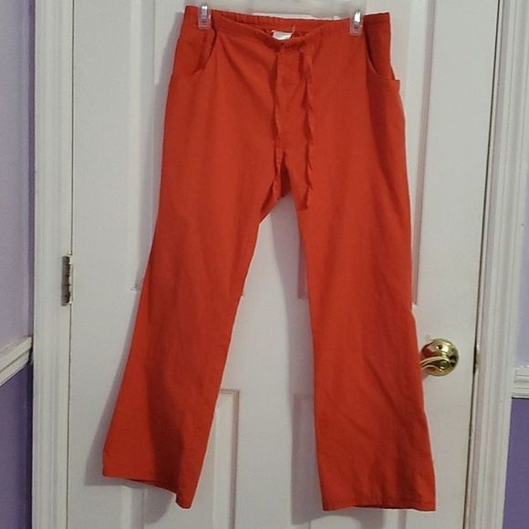 Dickies Burnt Orange Drawstring Straight Leg Pull On Pants Scrubs DePop - Picture 1 of 11